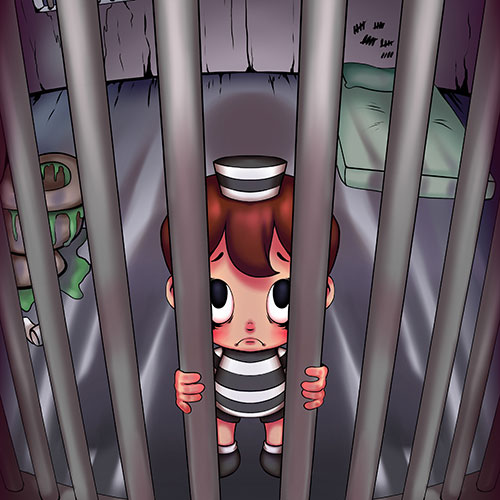 米奇·弗洛雷斯的插画:“对于青少年犯罪的人，终身不得假释是否应该被允许作为惩罚?