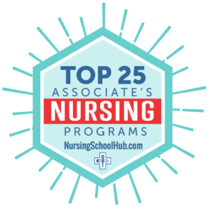 Graphic for Nursing School Hub Top 25 Associate's Degree in Nursing programs
